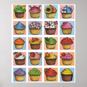 Cupcake-Poster (middelgrote schaal) Poster