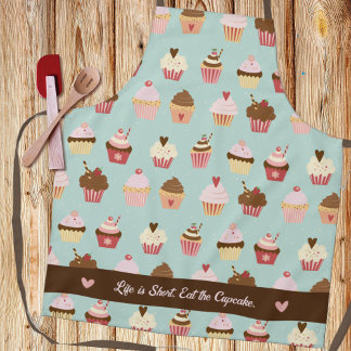Cupcake Print Pattern op Light Blue Schort