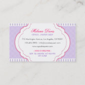 Cupcake Queen Bakery Lavender and Fuchsia Visitekaartje (Achterkant)