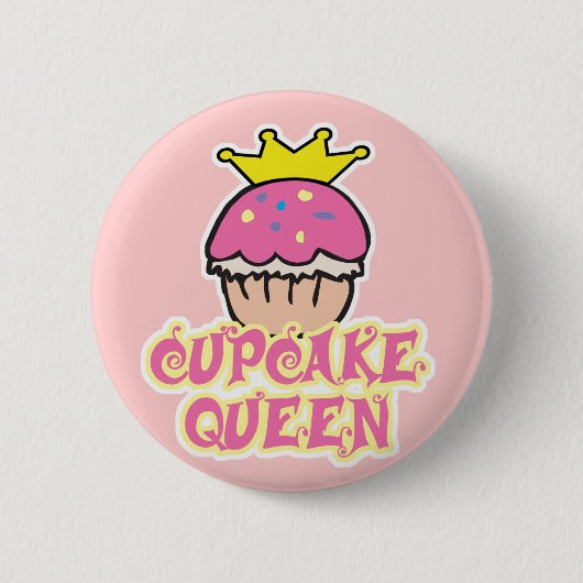 Cupcake Queen Ronde Button 5,7 Cm (Voorkant)