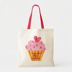 Cupcake Queen waterverf - NAAM - Canvas tas