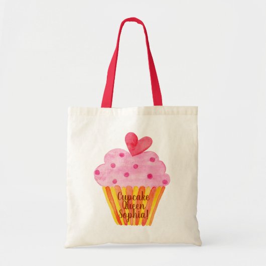 Cupcake Queen waterverf - NAAM - Canvas tas (Voorkant)