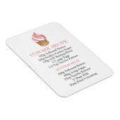 CUPCAKE RECEPE CUISINE FLEXIBLE FRIDGE MAGNET (Côté Droit)