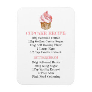 CUPCAKE RECEPE CUISINE FLEXIBLE FRIDGE MAGNET