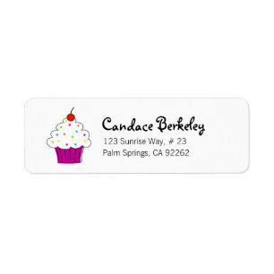 Cupcake retouradreslabels etiket