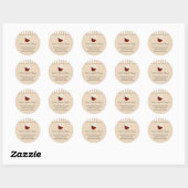Cupcake rond productlabel, zachte mokka strepen ronde sticker (Vel)