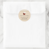Cupcake rond productlabel, zachte mokka strepen ronde sticker (Tas)
