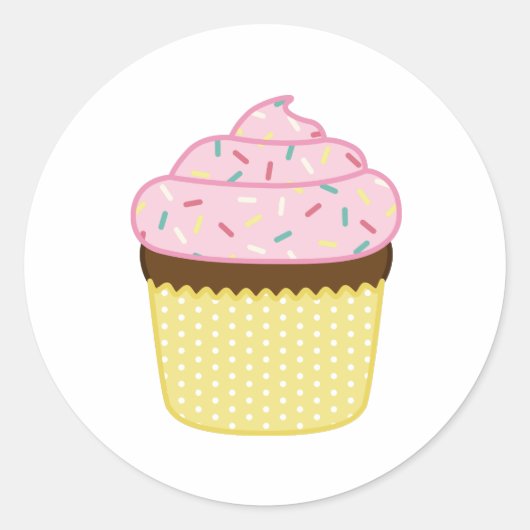 Cupcake Ronde Sticker (Voorkant)
