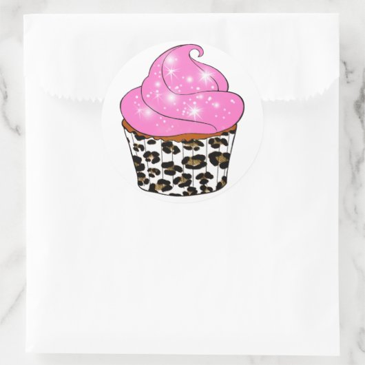 Cupcake Ronde Sticker (Tas)