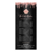 Cupcake Roos Gold Glitter Bakery Chef Black Menu (Voorkant)