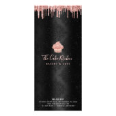 Cupcake Roos Gold Glitter Bakery Chef Black Menu (Achterkant)