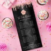 Cupcake Roos Gold Glitter Bakery Chef Black Menu