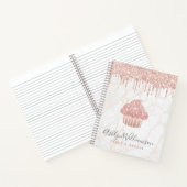 Cupcake Roos Gold Glitter Drift marmer Bakery Chef Notitieboek (Binnen)