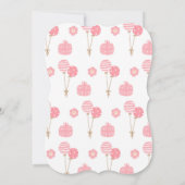 Cupcake rose 1er anniversaire Invitation (Dos)