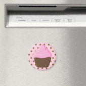 Cupcake rose avec aimant Pois rose (In Situ (Lave-vaisselle))