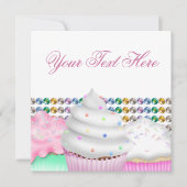 Cupcake Rose Candy Buffet Party Invitation (Devant)