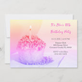 Cupcake rose Colorful 30e anniversaire invitation (Devant)