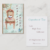 Cupcake rose et Cartes de visite Roses (Devant / Derrière)