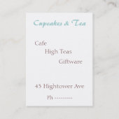 Cupcake rose et Cartes de visite Roses (Dos)