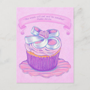 Cupcake rose sur plaque 2~ Carte postale Écriture
