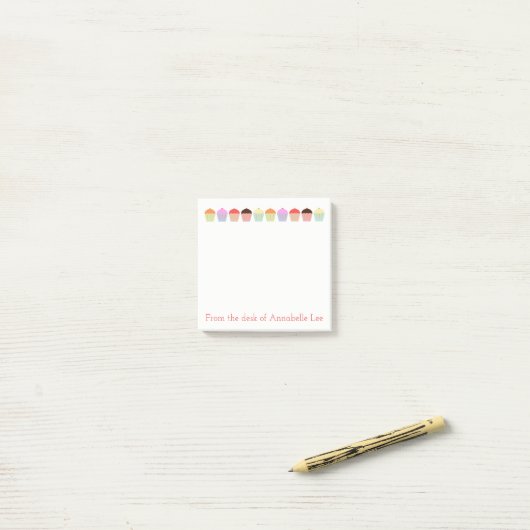 Cupcake Row Post-it® Notes (Op bureau)