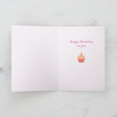 Cupcake Roze Birthday Kaart (Binnen)