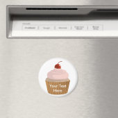 Cupcake-roze en bruin magneet (Insitu (Vaatwasser))