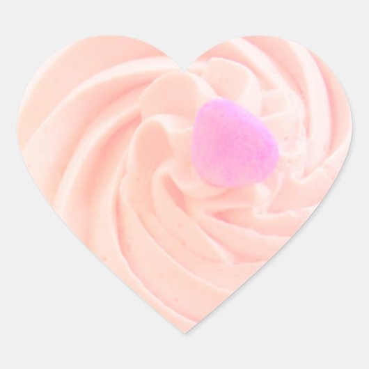 Cupcake roze frosting snoep hart schattig hart sticker (Voorkant)
