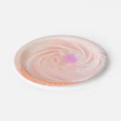 Cupcake roze frosting snoep hart schattig papieren bordje (Gekanteld)