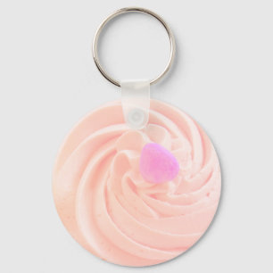Cupcake roze frosting snoep hart schattig sleutelhanger