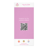 Cupcake Roze Menu & Prijslijst Kaart (Achterkant)