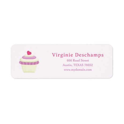 Cupcake Roze Return Address Label (Voorkant)