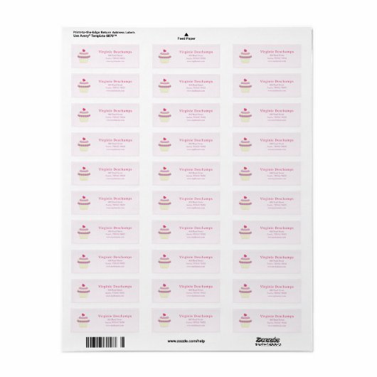 Cupcake Roze Return Address Label (Full Sheet)