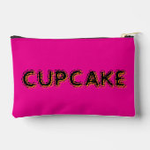Cupcake Roze Zwart Aangepaste Tekst Etui (Achterkant)