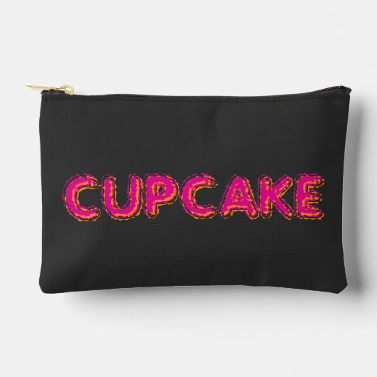 Cupcake Roze Zwart Aangepaste Tekst Etui (Voorkant)