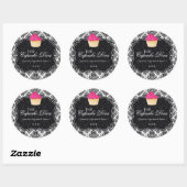 Cupcake Sassy Damask - Stickers Emballage (Feuille)