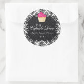 Cupcake Sassy Damask - Stickers Emballage (Sac)
