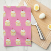 Cupcake Saupoudrer Cerisier Motif Serviette de cui (Quart Plié)