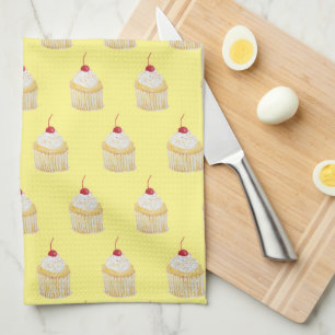 Cupcake Saupoudrer Cerisier Motif Serviette de cui