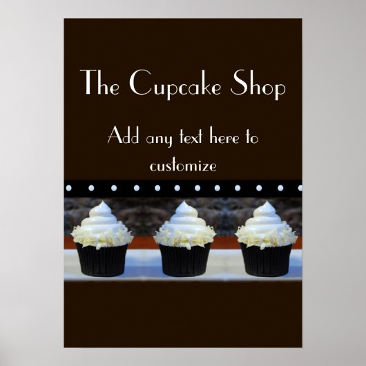 Cupcake Shop Poster noir et Brown (Devant)