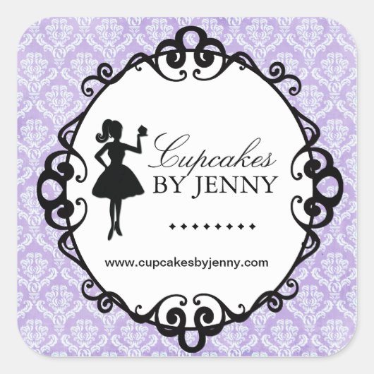 Cupcake Silhouette Packaging Stickers (Voorkant)