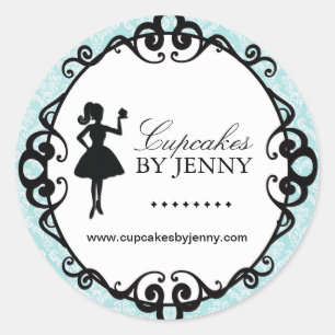 Cupcake Silhouette Packaging Stickers