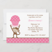 Cupcake Singe Invitations d'anniversaire (Devant)