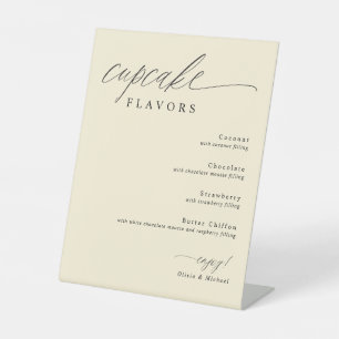 Cupcake Smaken Dessert Tafel Crème Bruiloft Reclamebord Met Voetstuk
