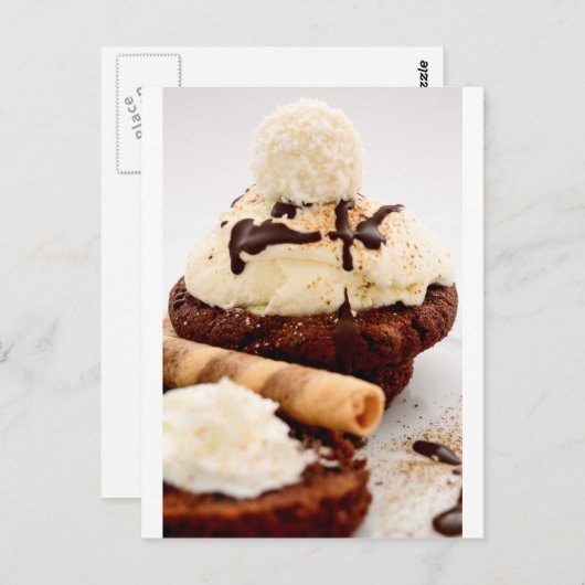 Cupcake snoepjes Dessert Party Douche Chocolade Ku Briefkaart (Voorkant / Achterkant)