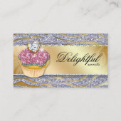 Cupcake Sparkle Bakou Carte de visite Zebra Silver (Devant)