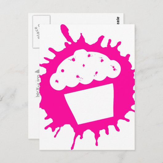 cupcake splatt briefkaart (Voorkant / Achterkant)