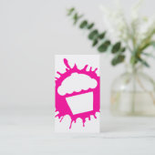 cupcake splatt visitekaartje (Staand voorkant)