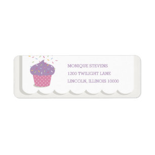 Cupcake Sprinkels Feest Retouradres Label