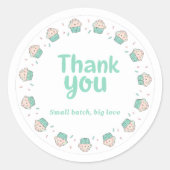 Cupcake Sprinkle Baking Thank You Sticker  (Voorkant)